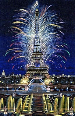 Bastille Day by Liudmila Kondakova Image is watermarked for copyright protection and is not present on the actual art work.