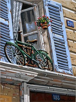 188 Rue De Marcine by Liudmila Kondakova Image is watermarked for copyright protection and is not present on the actual art work.