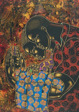 Love Links And Lineage Offset Litho Artist Proof 100 by Larry Poncho Brown Image is watermarked for copyright protection and is not present on the actual art work.