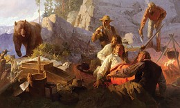 The Intruder Angels Camp California 1849 by Mian Situ Image is watermarked for copyright protection and is not present on the actual art work.