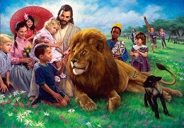The Lion And The Lamb by Nathan Greene Image is watermarked for copyright protection and is not present on the actual art work.
