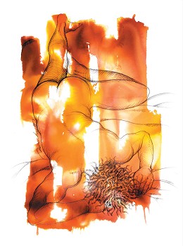 Restless by Larry Poncho Brown Image is watermarked for copyright protection and is not present on the actual art work.