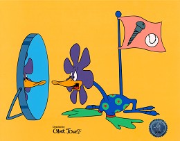 Daffy Screwball by Chuck Jones Image is watermarked for copyright protection and is not present on the actual art work.