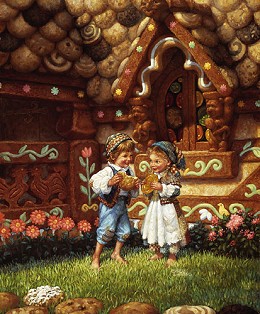 Hansel And Gretel Limited Edition Print by Scott Gustafson Image is watermarked for copyright protection and is not present on the actual art work.