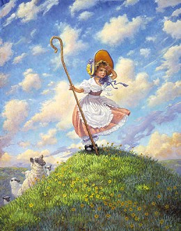 Little Bo Peep Limited Edition Print by Scott Gustafson Image is watermarked for copyright protection and is not present on the actual art work.