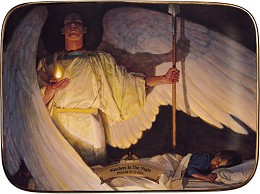 Watchers In The Night Plate by Thomas Blackshear II Image is watermarked for copyright protection and is not present on the actual art work.