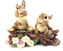 Bambi Thumper's Sisters Hello, Hello There by WDCC Disney Classics Image is watermarked for copyright protection and is not present on the actual art work.