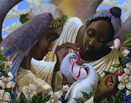 Angels Of Love by John Holyfield Image is watermarked for copyright protection and is not present on the actual art work.