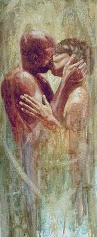 The Kiss Ap by Alonzo Adams Image is watermarked for copyright protection and is not present on the actual art work.