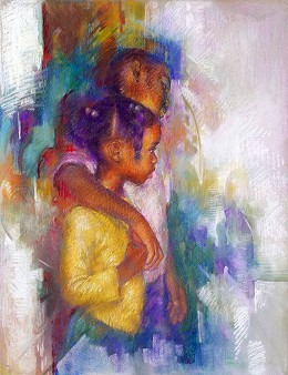 Big Brother Commission Original by Brenda Joysmith Image is watermarked for copyright protection and is not present on the actual art work.