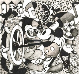 Steamboat - From Disney Steamboat Willie by Tim Rogerson Image is watermarked for copyright protection and is not present on the actual art work.