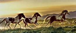 Early Morning Run By Nancy Glazier Canvas  Signed And Numbered by Nancy Glazier Image is watermarked for copyright protection and is not present on the actual art work.