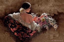 Flores De La Elegancia by Lee Bogle Image is watermarked for copyright protection and is not present on the actual art work.