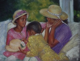Glad Hats Giclee by Brenda Joysmith Image is watermarked for copyright protection and is not present on the actual art work.
