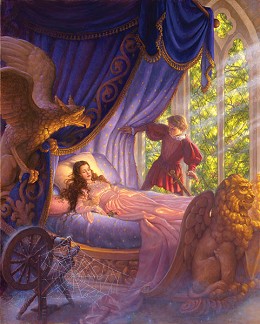 Sleeping Beauty by Scott Gustafson Image is watermarked for copyright protection and is not present on the actual art work.