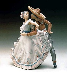 Mexican Dancers by Lladro Image is watermarked for copyright protection and is not present on the actual art work.
