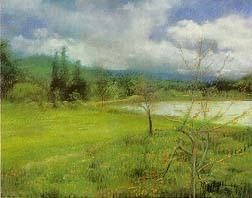 Lake Temescal by Brenda Joysmith Image is watermarked for copyright protection and is not present on the actual art work.