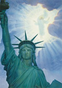 Liberty Poster Print by Thomas Blackshear Image is watermarked for copyright protection and is not present on the actual art work.