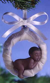 Christmas Baby 2000 (black Legacy) by Lladro Black Legacy Image is watermarked for copyright protection and is not present on the actual art work.