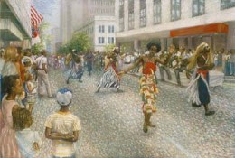 An American Parade by Brenda Joysmith Image is watermarked for copyright protection and is not present on the actual art work.