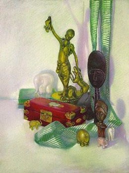 Still Life With Brass Hunter Seriagraph by Brenda Joysmith Image is watermarked for copyright protection and is not present on the actual art work.