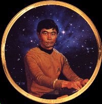 Star Trek Hikaru Sulu 25th Anniversary Plate by Thomas Blackshear Image is watermarked for copyright protection and is not present on the actual art work.
