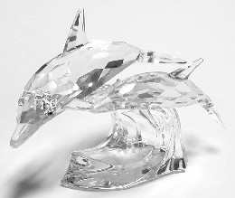 Dolphins by Swarovski Crystal Image is watermarked for copyright protection and is not present on the actual art work.