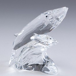 Whales by Swarovski Crystal Image is watermarked for copyright protection and is not present on the actual art work.