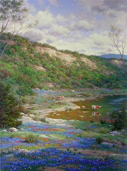 Texas Spring By Larry Dyke by Larry Dyke Image is watermarked for copyright protection and is not present on the actual art work.