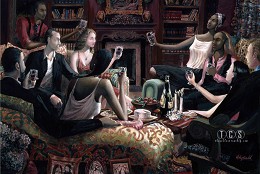The Toast by John Holyfield Image is watermarked for copyright protection and is not present on the actual art work.