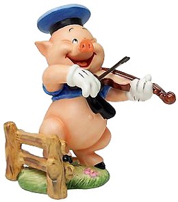 Three Little Pigs Fiddler Pig Hey Diddle Diddle I Play On My Fiddle by WDCC Disney Classics Image is watermarked for copyright protection and is not present on the actual art work.