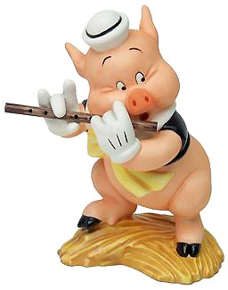 Three Little Pigs Fifer Pig I Toot My Flute I Don't Give A Hoot by WDCC Disney Classics Image is watermarked for copyright protection and is not present on the actual art work.