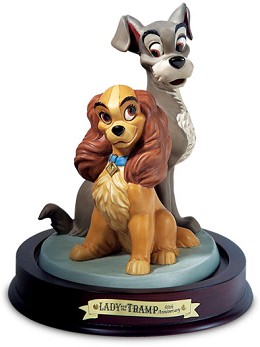 Lady And The Tramp Lady And Tramp Opposites Attract by WDCC Disney Classics Image is watermarked for copyright protection and is not present on the actual art work.