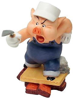 Three Little Pigs Practical Pig Work And Play Don't Mix by WDCC Disney Classics Image is watermarked for copyright protection and is not present on the actual art work.