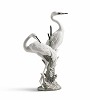 Lladro Courting Cranes Silver Luster