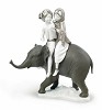 Lladro Hindu Children. Silver Lustre