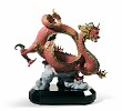 Lladro Auspicious Dragon Sculpture Red