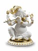 Lladro Bansuri Ganesha. Golden Lustre