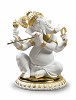 Lladro Bansuri Ganesha. Golden Lustre