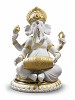Lladro Mridangam Ganesha. Golden Lustre
