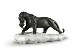 Lladro Black Panther with Cub