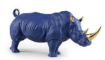 Lladro Rhino (Blue-Gold)