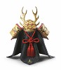 Lladro Red Samurai Helmet Golden Lustre