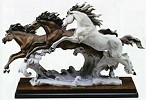 Giuseppe Armani Born Free 3 HorsesSculpture