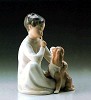 Lladro Boy With Dog 1970-97