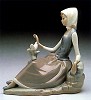 Lladro Shepherdess with Dove 1969-93