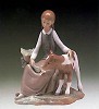 Lladro Girl With Calf 1972-81