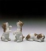 Lladro Mini Puppies (set Of 3) V. Rare 1985-90