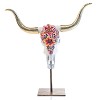 Jay Strongwater&nbsp;Kayden Cow Skull With Flowers Objet