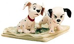 WDCC Disney Classics One Hundred and One Dalmatians Two Puppies On NewspaperPorcelain Figurine